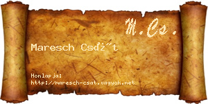 Maresch Csát névjegykártya